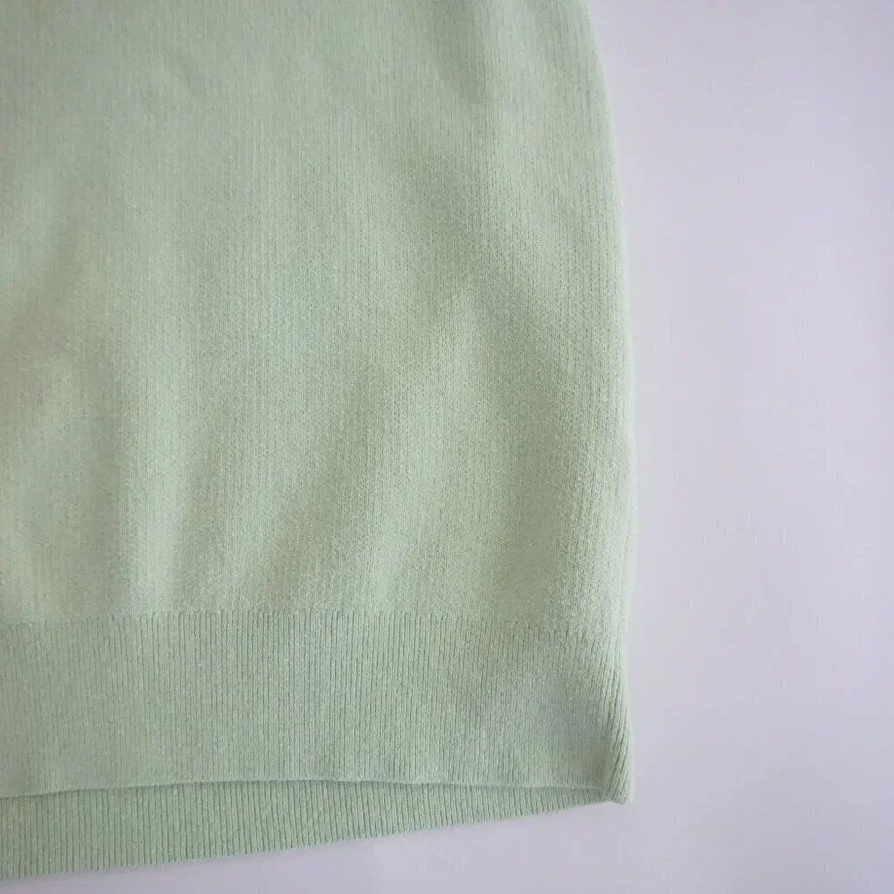 Aritzia TNA Mint Green Knit Cotton Blend V-Neck Vest S - Picture 5 of 10